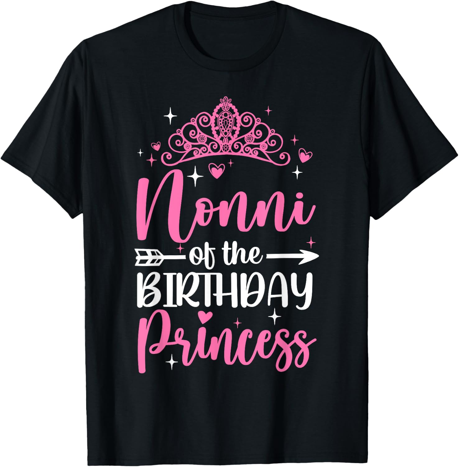 Nonni Of The Birthday Princess Bday Girl Kid Cute Family T-Shirt - T-Shirt | Black