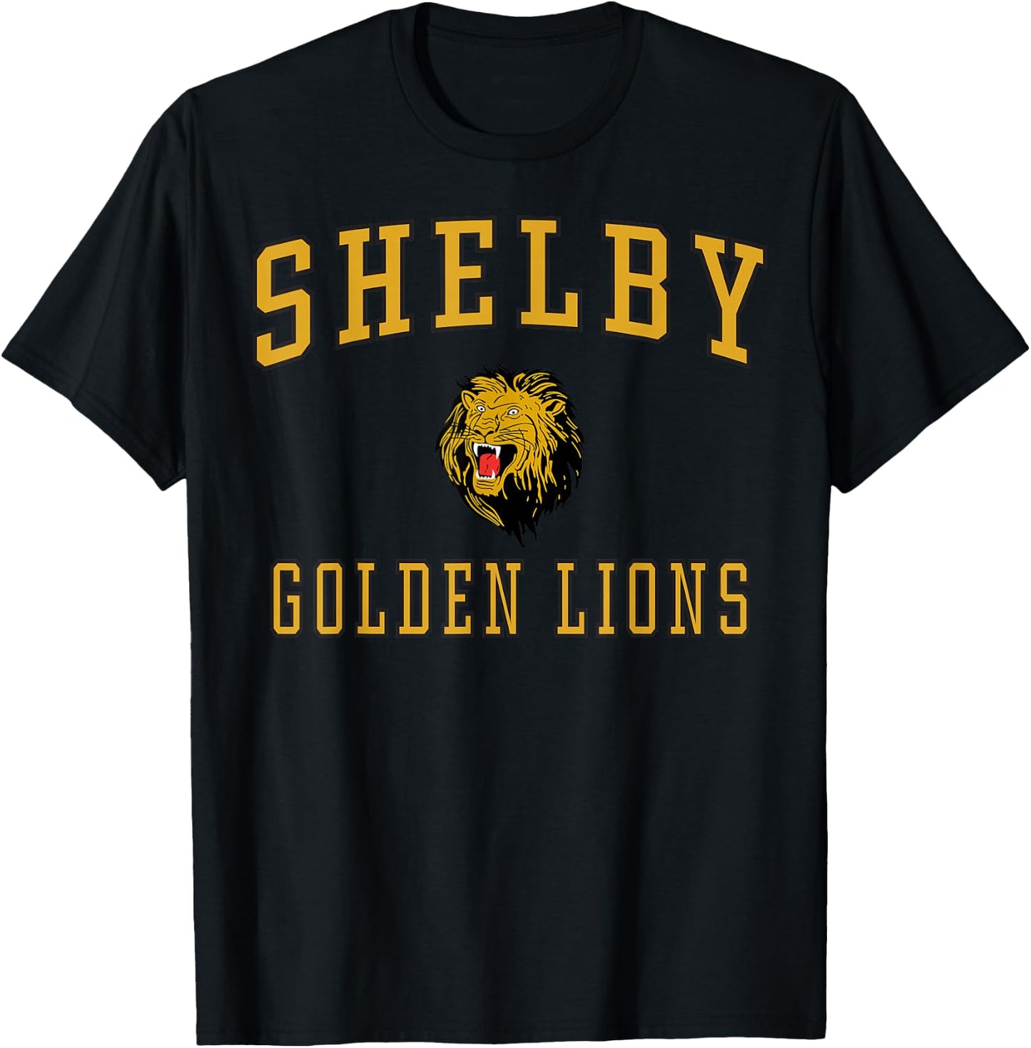 Shelby High School Golden Lions C1 T-Shirt - T-Shirt | Black