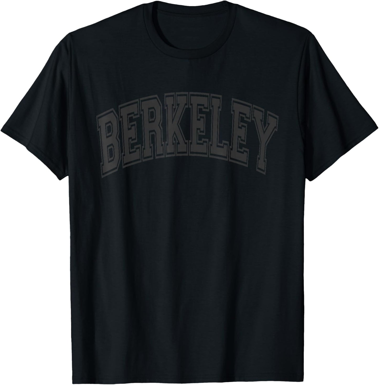 Berkeley Arched Style Black Text and Outline T-Shirt - T-Shirt | Black