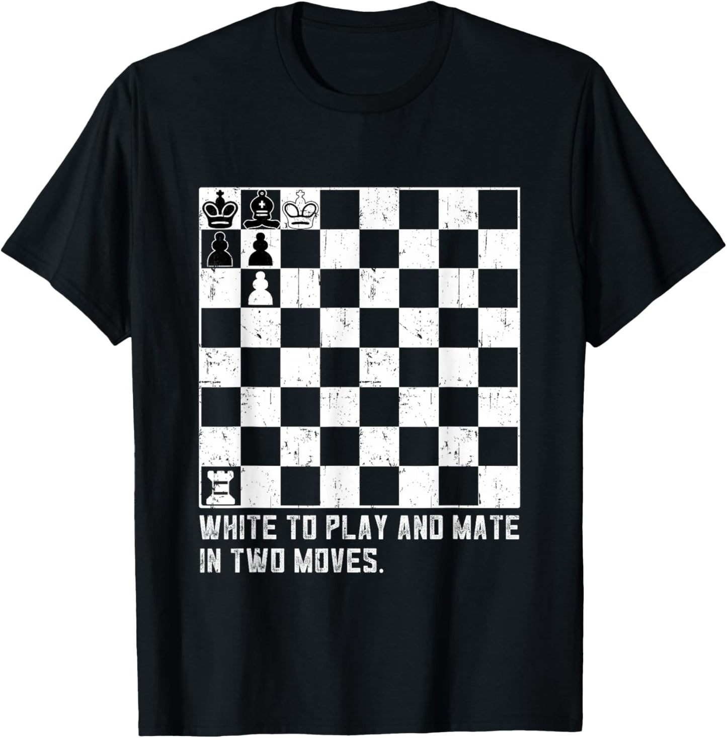 White chess puzzle to play and mate in two movements T-Shirt - T-Shirt | Black