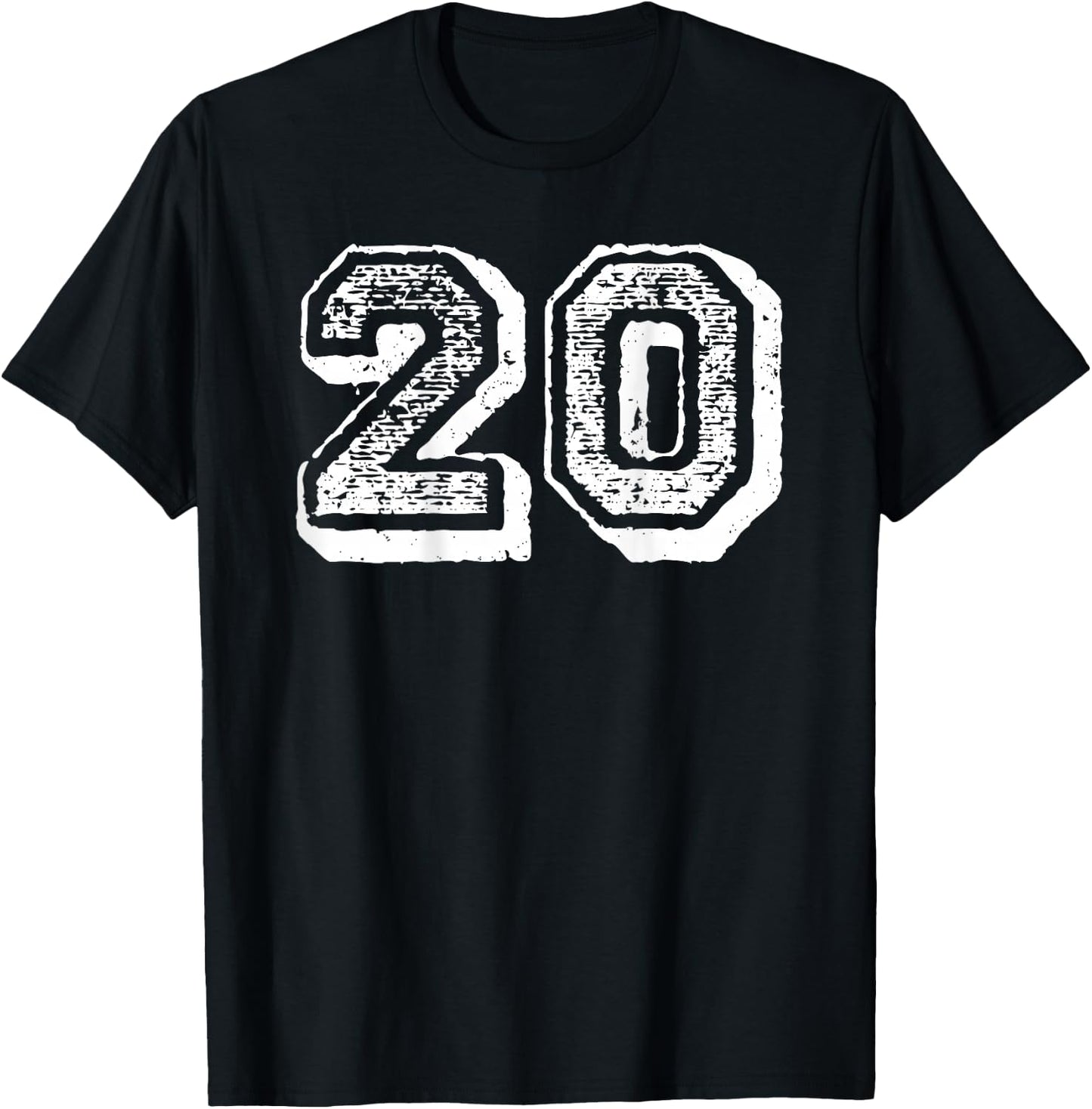 Number 20 Sports Jersey Player #20 Fan BACK PRINT Vintage T-Shirt - T-Shirt | Black