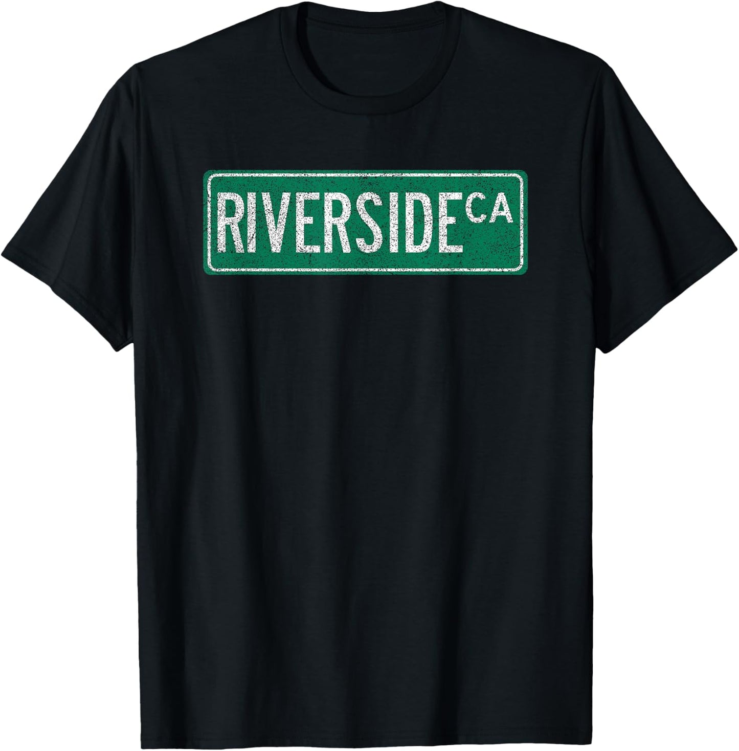 Retro Style Riverside CA Street Sign T-Shirt - T-Shirt | Black