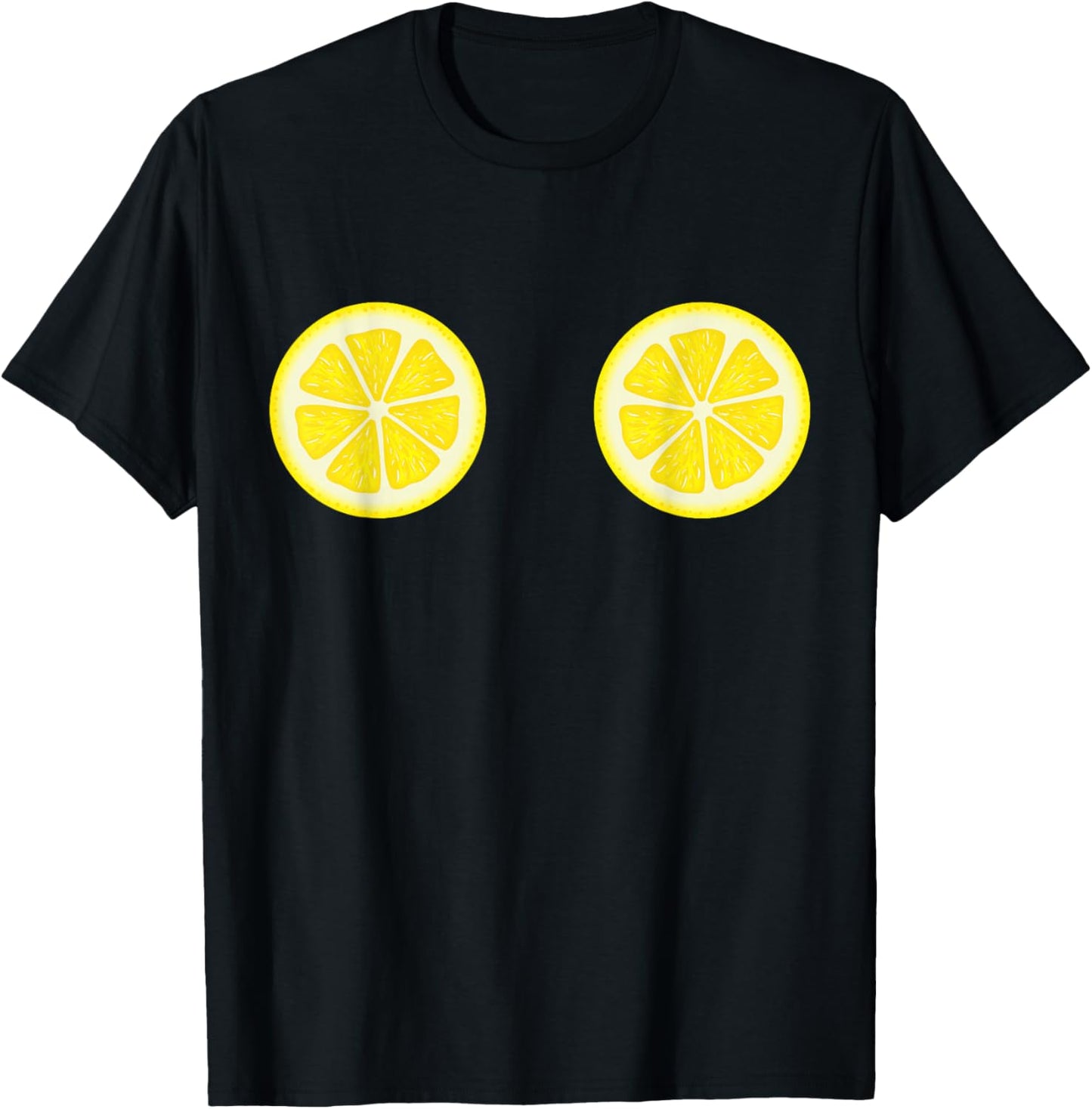 Funny Lemon Boobs - Fruit-Inspired Summer T-Shirt - T-Shirt | Black