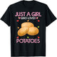 Potato Lover Women Gift Just A Girl Who Loves Potatoes T-Shirt - T-Shirt | Black