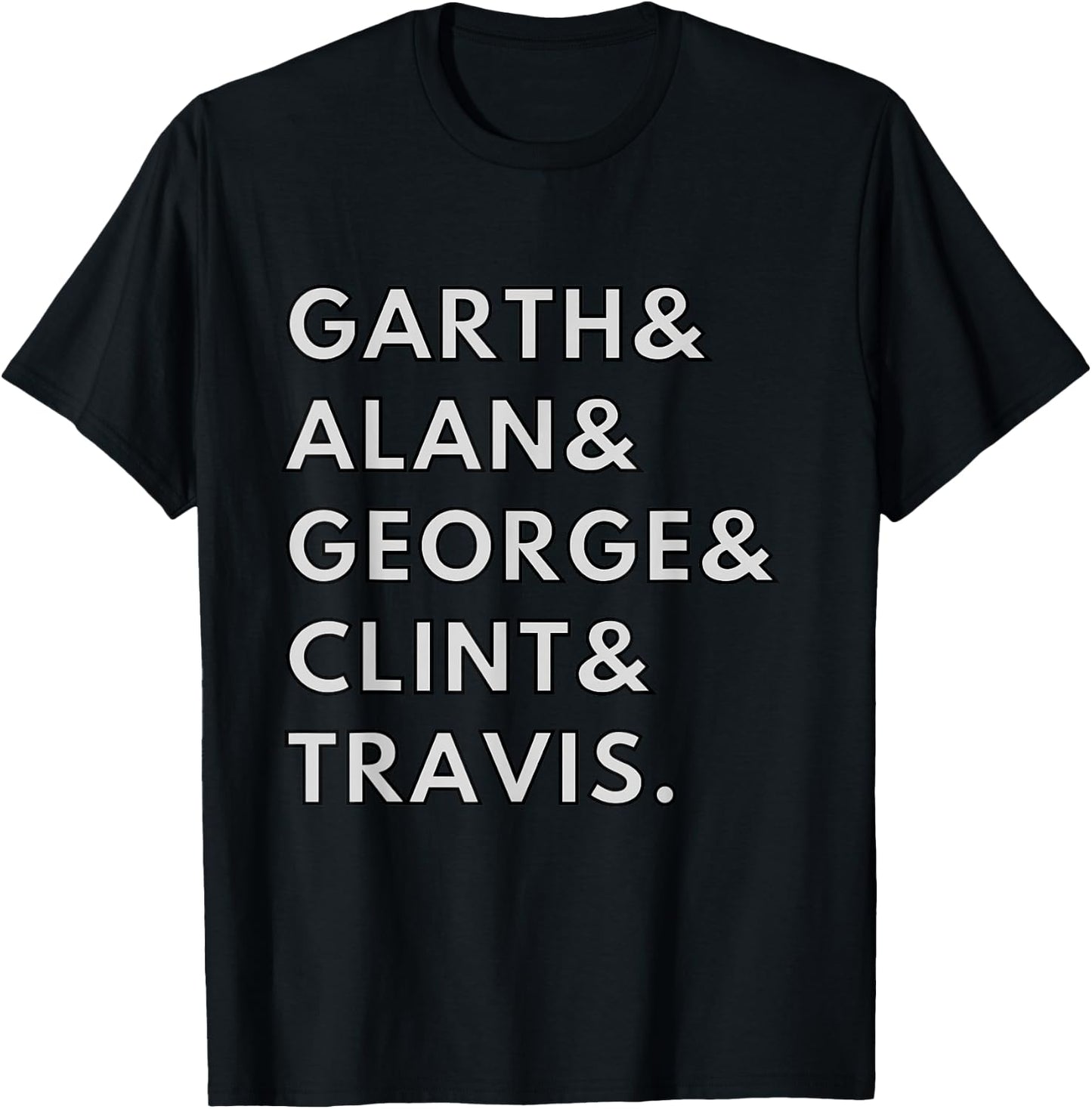 90s Country Men Singers Garth & Clint Alan George Travis T-Shirt - T-Shirt | Black