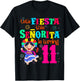 Let's Fiesta this Senorita is turning 11 Mexican Birthday T-Shirt - T-Shirt | Black