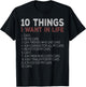 10 Things I Want In My Life Cars More Cars car t shirts T-Shirt - T-Shirt | Black