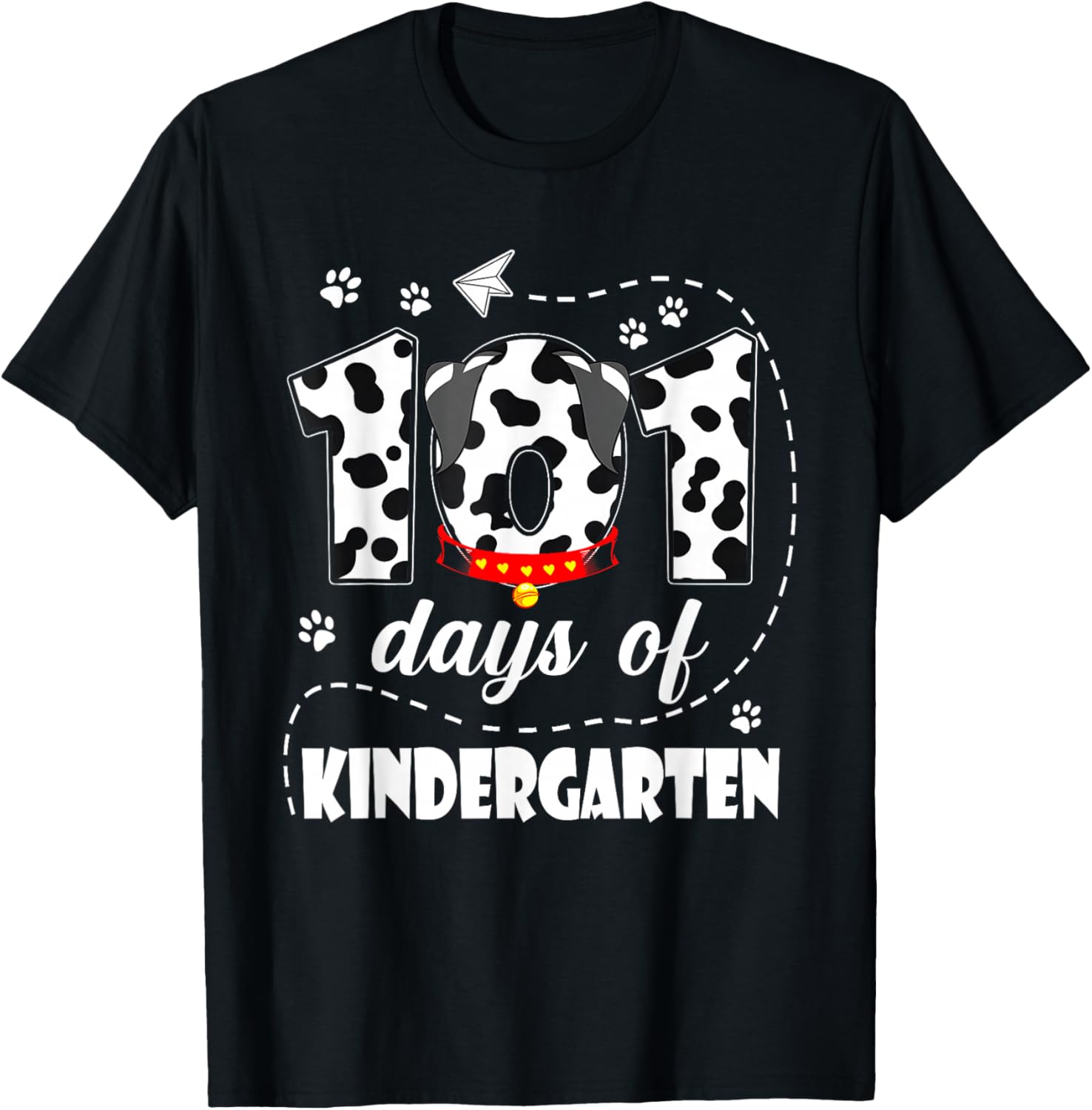 101 Days Kindergarten School 100 Days Dog 100th Day Students T-Shirt - T-Shirt | Black