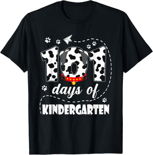 101 Days Kindergarten School 100 Days Dog 100th Day Students T-Shirt - T-Shirt | Black
