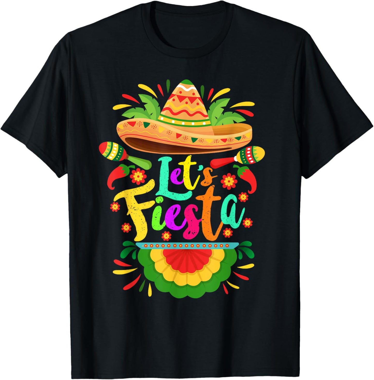 Let's Fiesta Cinco De Mayo Mexican Party Let's Fiesta T-Shirt - T-Shirt | Black