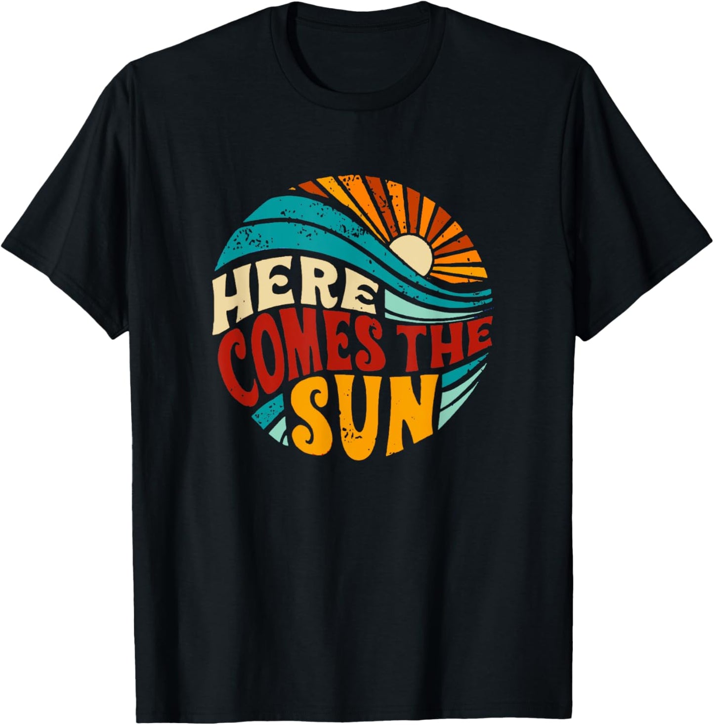Here Comes The Sun Retro Sunshine Summer Gift D Women T-Shirt - T-Shirt | Black