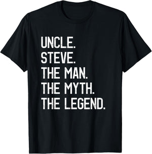 Uncle Steve The Man The Myth The Legend Proud Family Steve T-Shirt - T-Shirt | Black