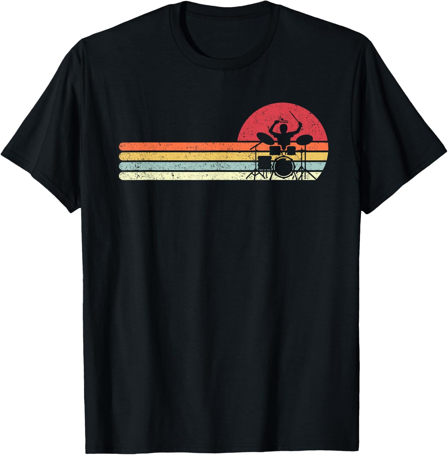 Drummer Shirt. Retro Style Drum Player T-Shirt - T-Shirt | Black