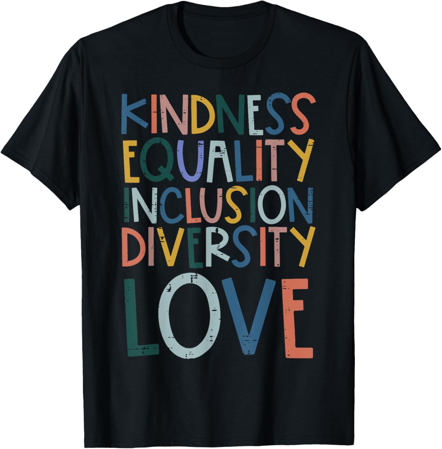 Teacher Kindness Equality Inclusion Love Sped Women Men T-Shirt - T-Shirt | Black
