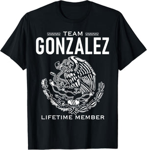 Team Gonzalez Lifetime Member Gift Shirt Proud Surname T-Shirt - T-Shirt | Black