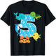 5th Birthday Party 5 Year Old Sea Fish Aquarium Birthday Boy T-Shirt - T-Shirt | Black