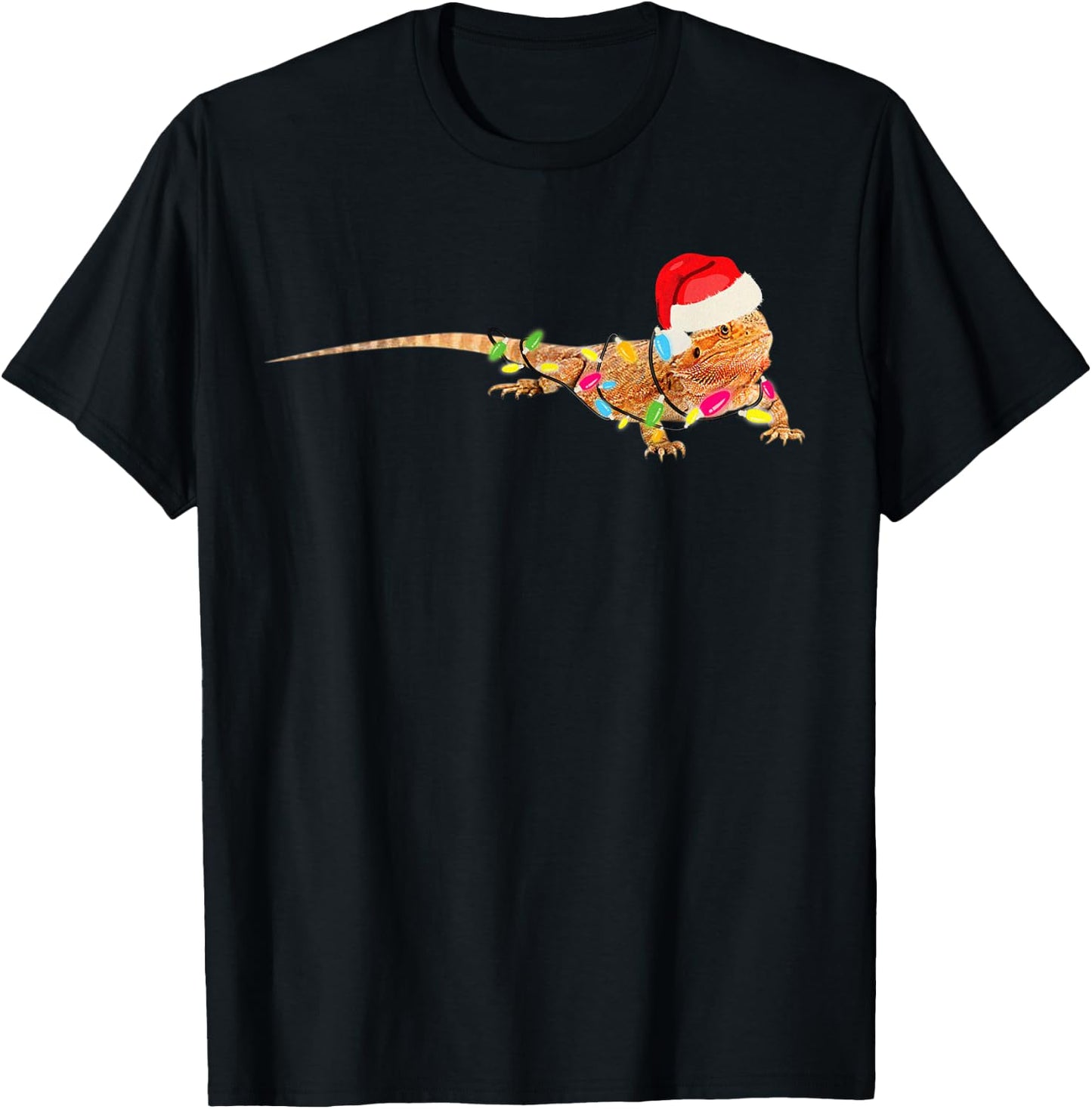 Christmas Funny Bearded Dragon For Mom Dad Kids T-Shirt - T-Shirt | Black