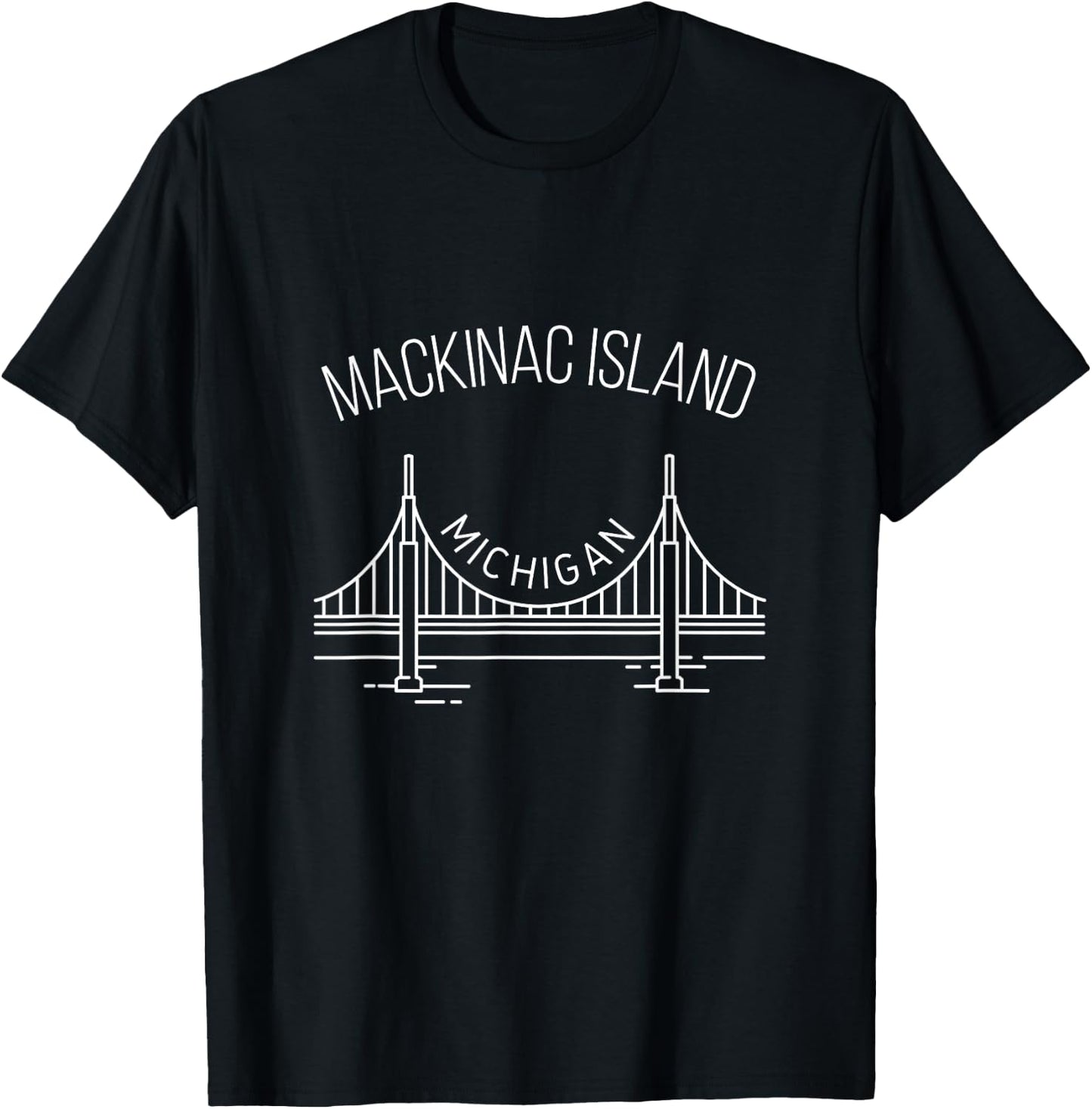 Mackinac Island Michigan shirt With Bridge Weekend Travel T-Shirt - T-Shirt | Black