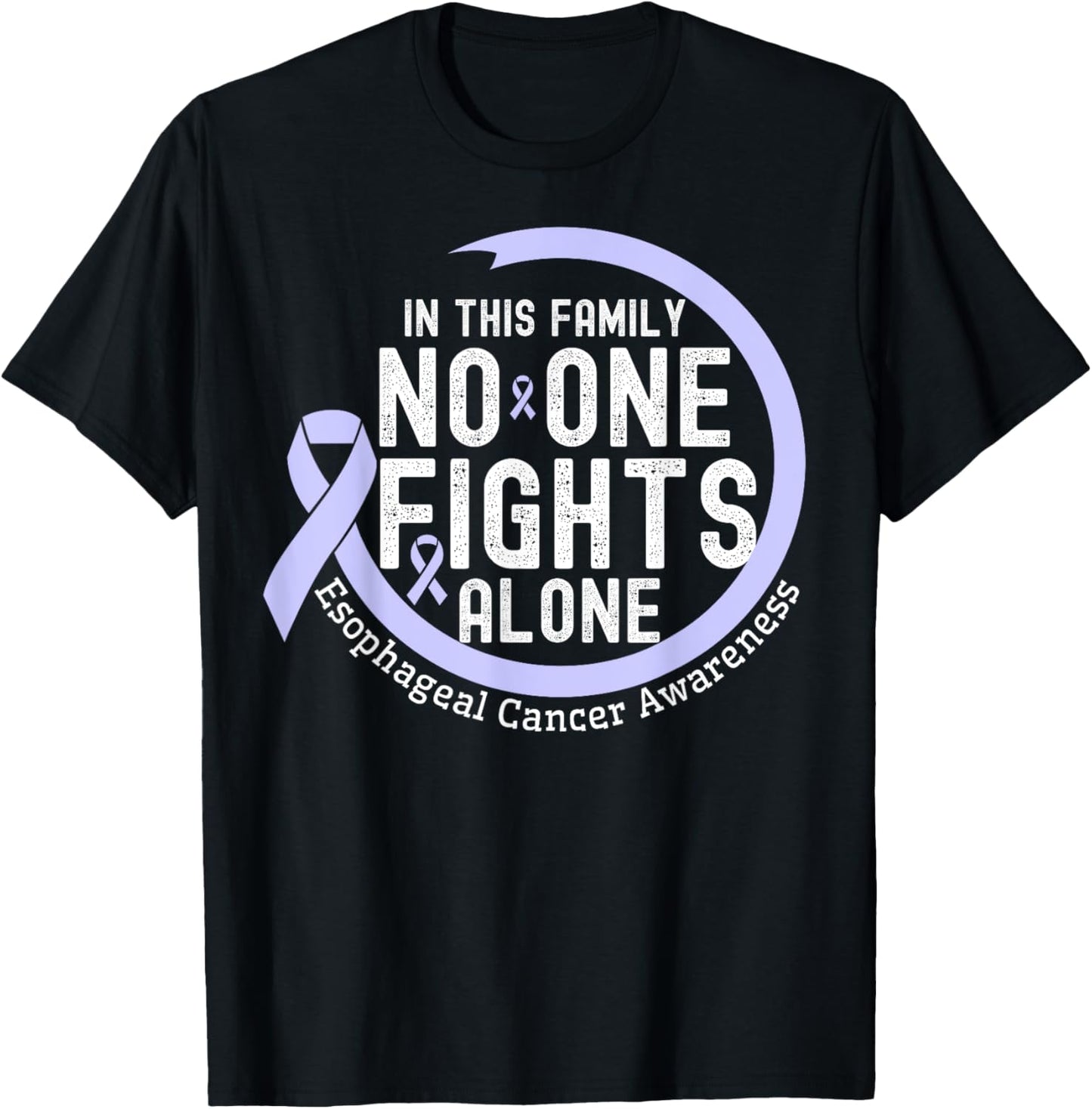 In This Family No-One Fight Alone Esophageal Cancer Ribbon T-Shirt - T-Shirt | Black