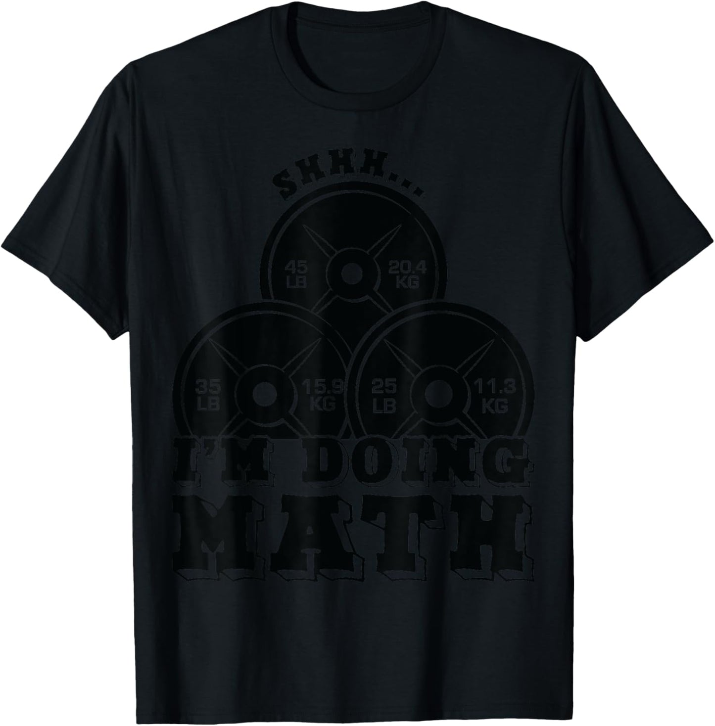 Shhh I'm Doing Math Weight Lifting Workout Training Funny T-Shirt - T-Shirt | Black