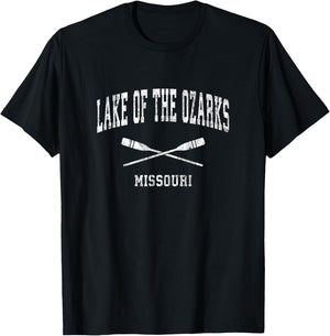 Lake of the Ozarks Missouri Vintage Nautical Paddles Sports T-Shirt - T-Shirt | Black