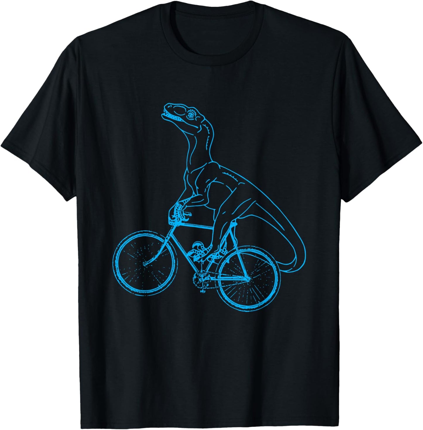 Funny Dinosaur Bicycle Bike Cycling Dino T-Shirt - T-Shirt | Black