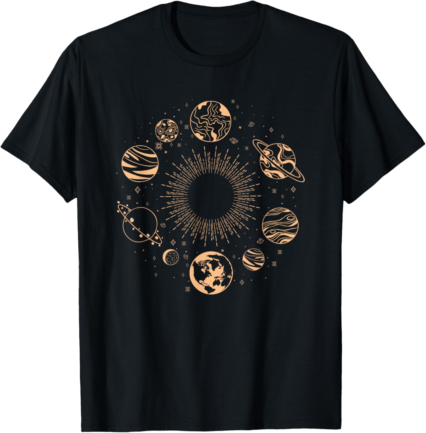 Solar System Planets Space Science Galaxy Astronomy Universe T-Shirt - T-Shirt | Black
