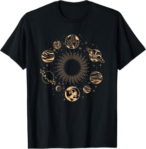 Solar System Planets Space Science Galaxy Astronomy Universe T-Shirt - T-Shirt | Black