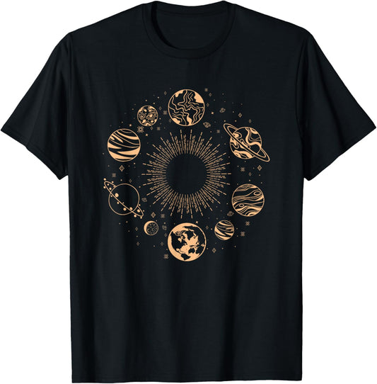Solar System Planets Space Science Galaxy Astronomy Universe T-Shirt - T-Shirt | Black