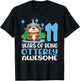 11 Years Of Being Otterly Awesome 11th Birthday Cute Otter T-Shirt - T-Shirt | Black