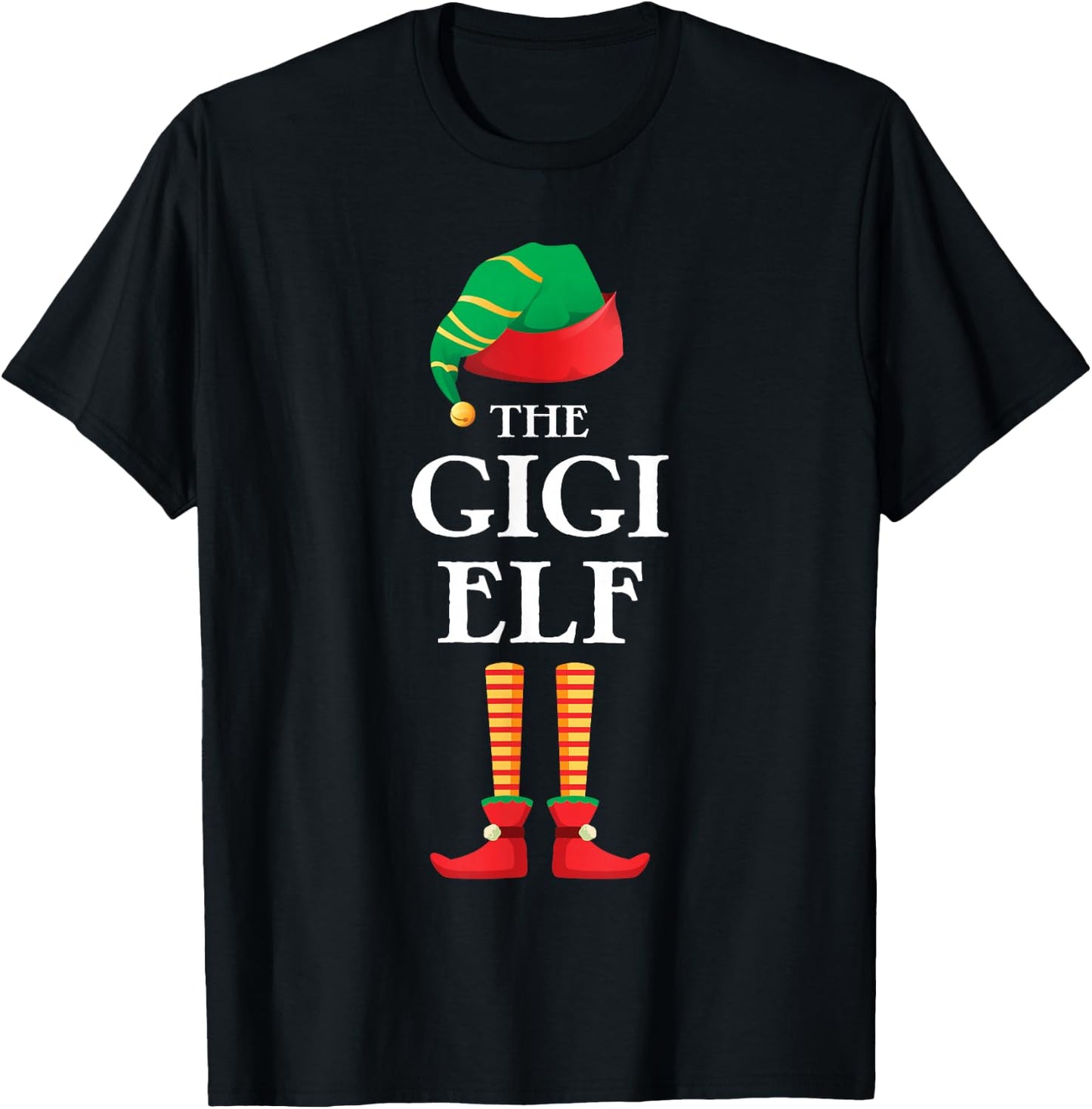 The Gigi Elf Christmas Matching Family Funny Pajama Pj Xmas T-Shirt - T-Shirt | Black