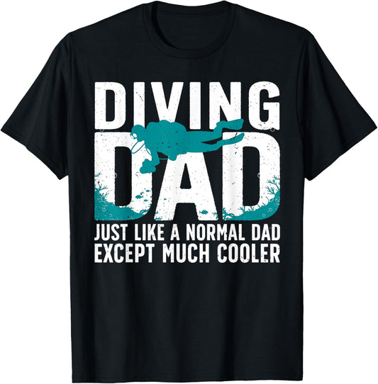 Cool Scuba Diving for Dad Men Ocean Scuba Diver Instructor T-Shirt - T-Shirt | Black