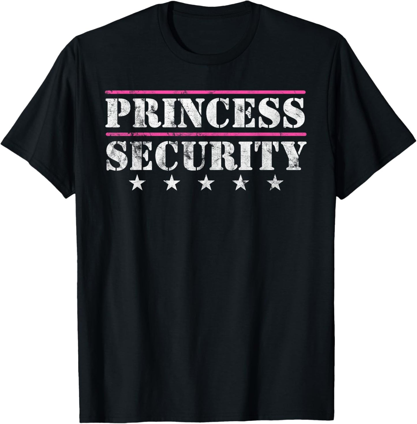 Family Matching Team Girl for Boyfriend Father Princess Security Birthday Party Funny Dad Mom Daughter - Black, Small T-Shirt - T-Shirt | Black