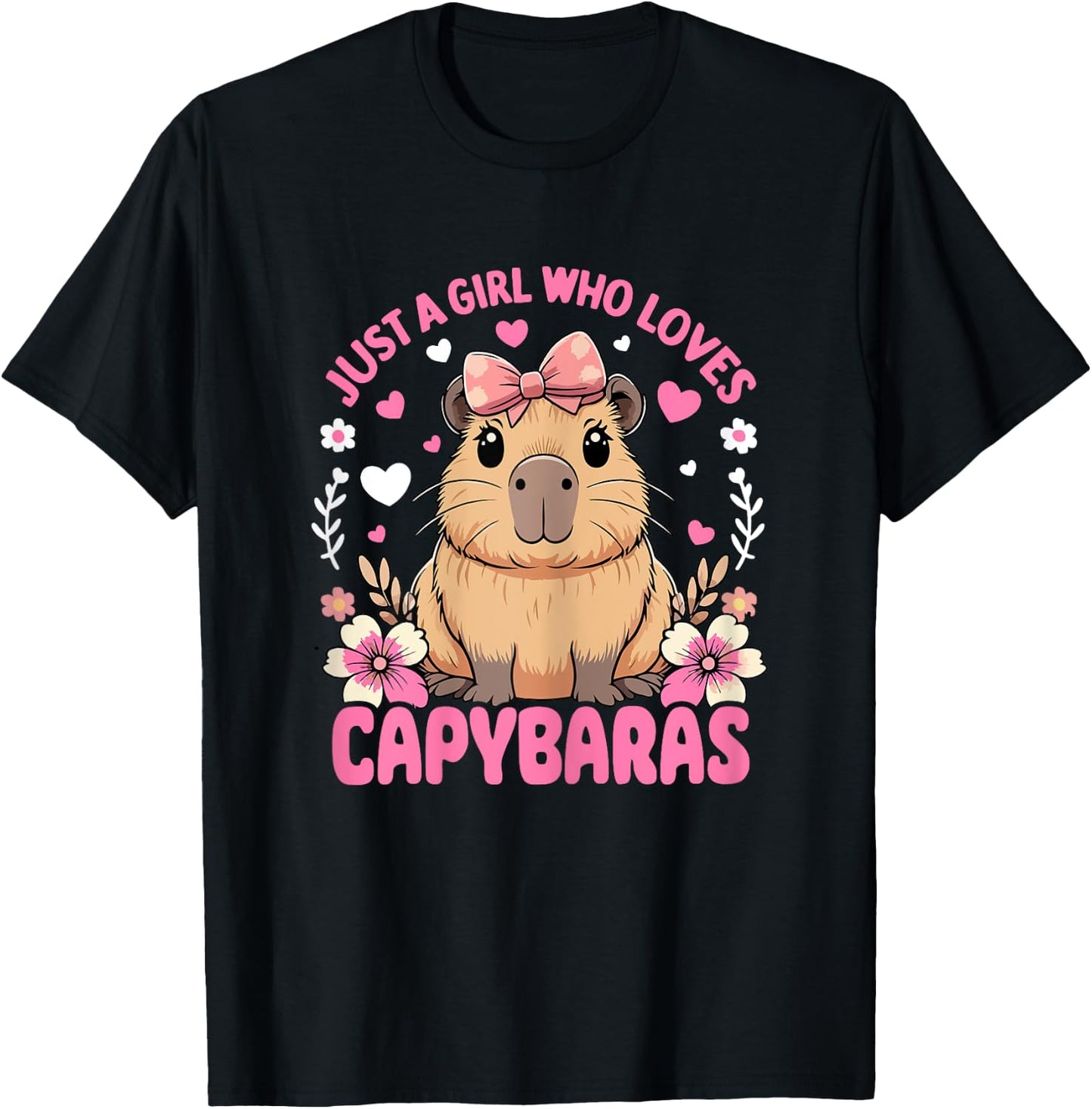 Just a Girl Who Loves Capybaras Graphic T-Shirt - T-Shirt | Black