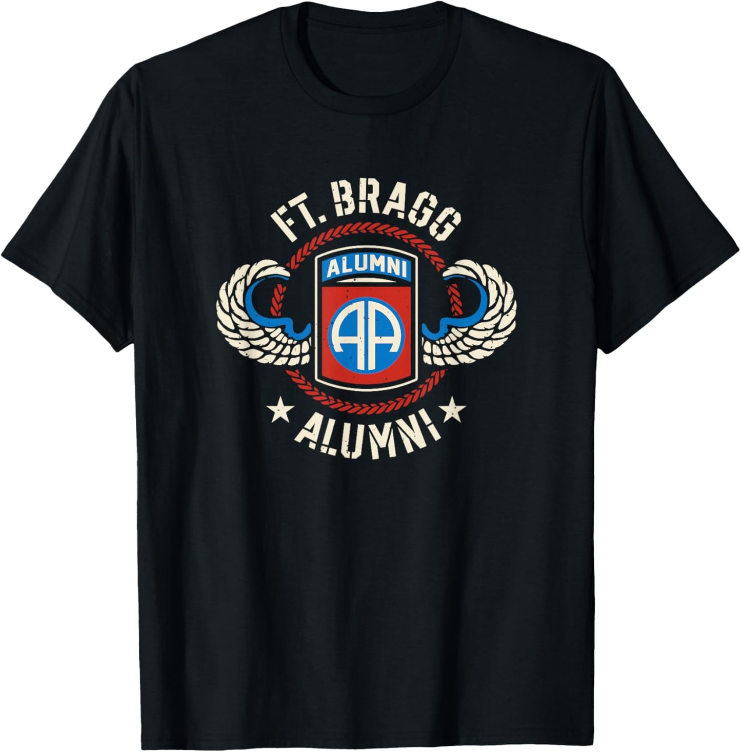 Ft Bragg Alumni 82nd Airborne Division Paratrooper T-Shirt - T-Shirt | Black