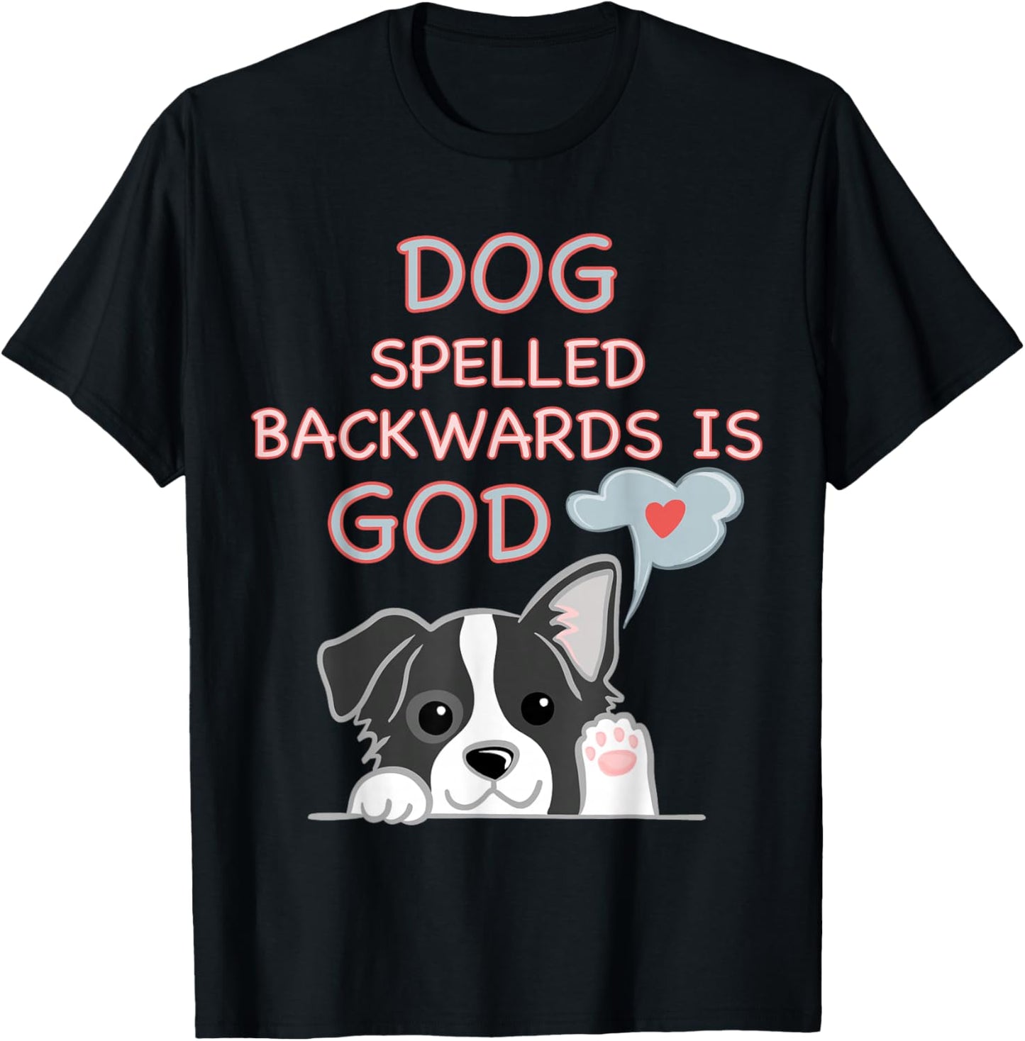 Cute Dog Spelled Backwards Is God Religios Kid T-Shirt - T-Shirt | Black