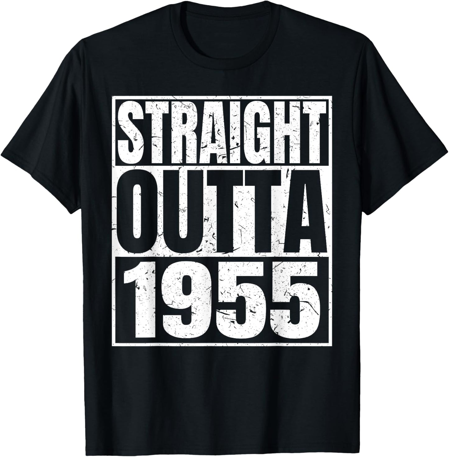 Straight Outta 1955 Birth Of Birthday Classic 1955 Vintage T-Shirt - T-Shirt | Black
