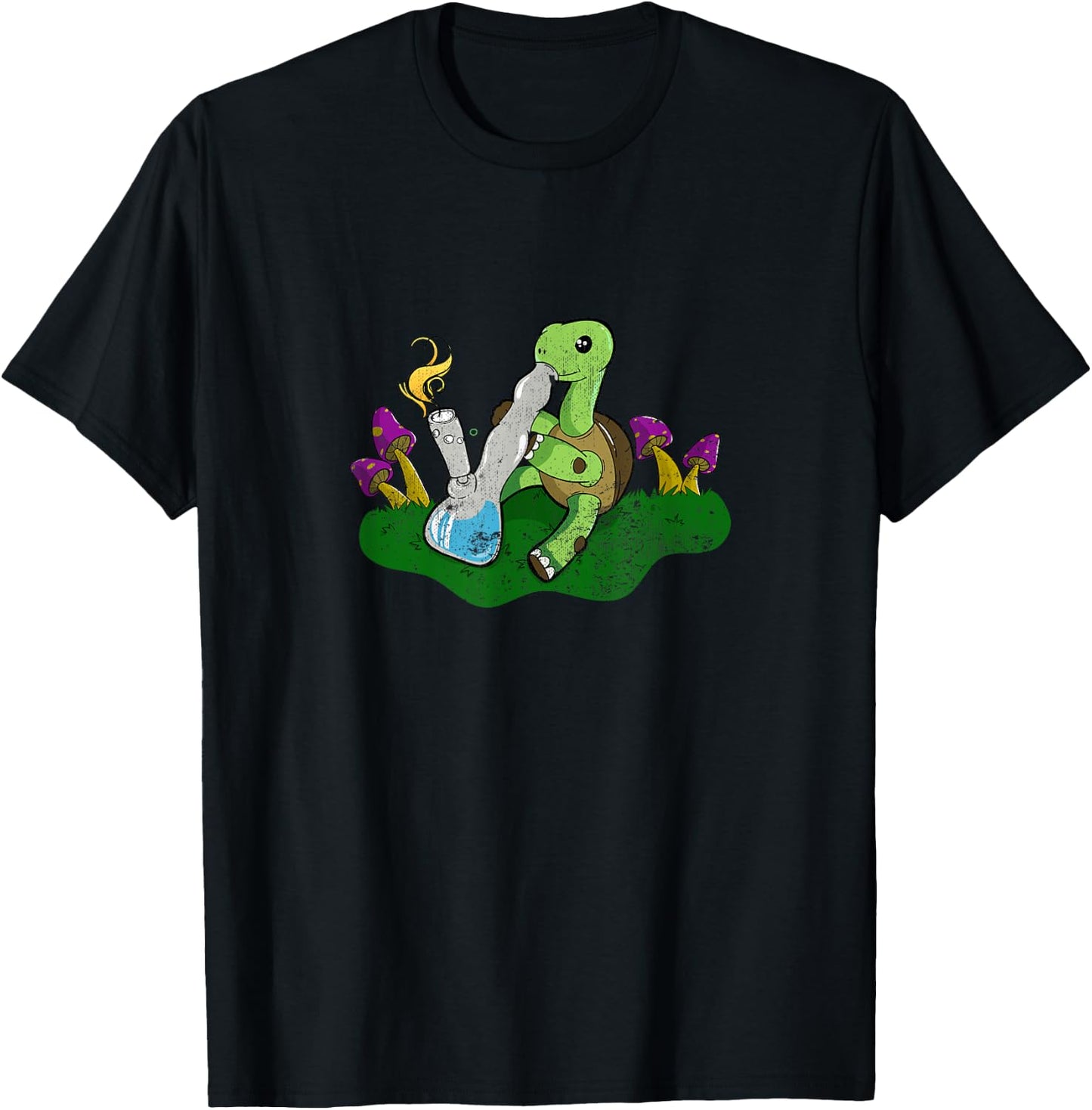 Marijuana Bong Turtle Cannabis Weed Cannabis Gift T-Shirt - T-Shirt | Black