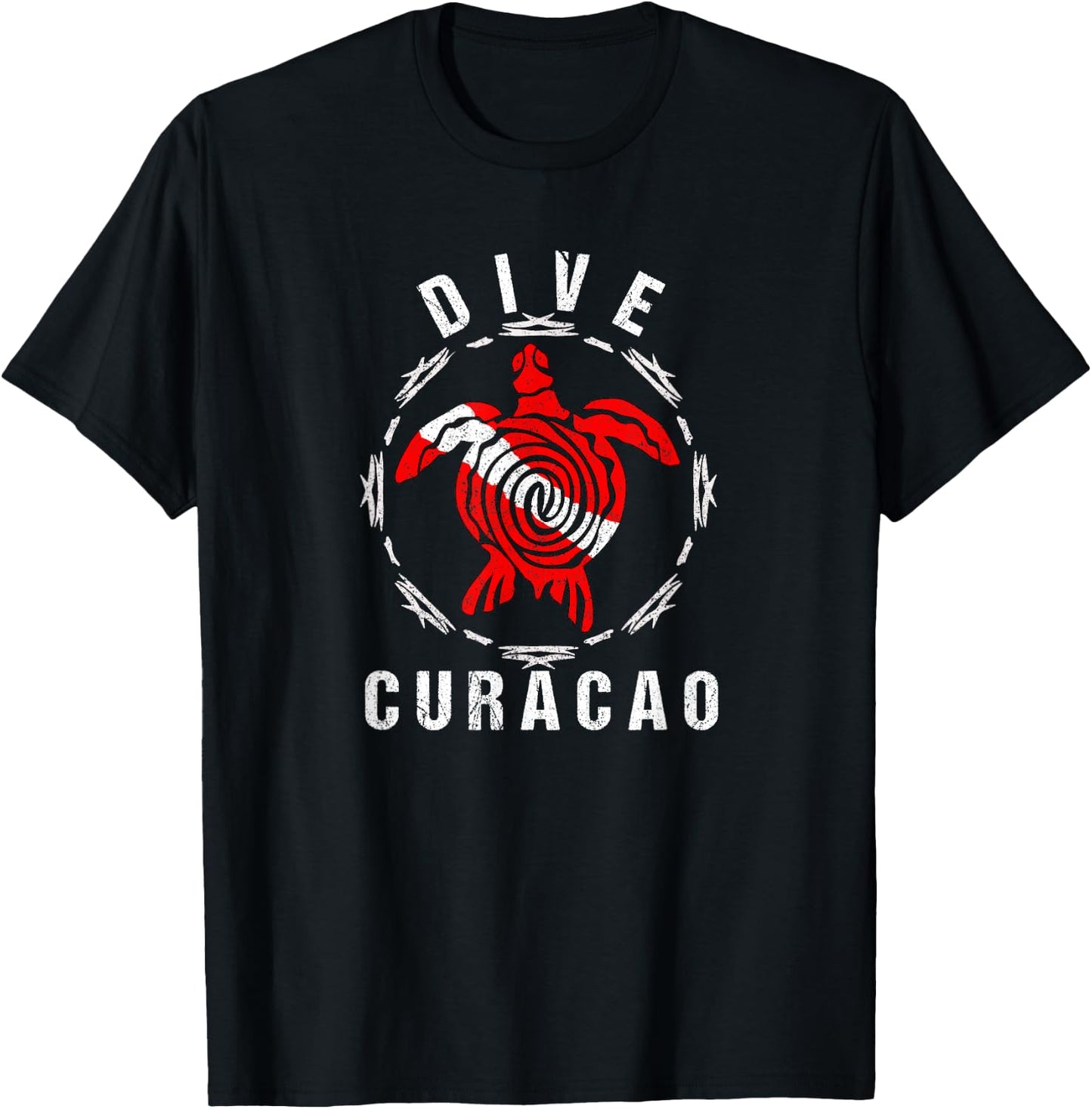 Dive Curacao Shirt Vintage Tribal Turtle Gift T-Shirt - T-Shirt | Black