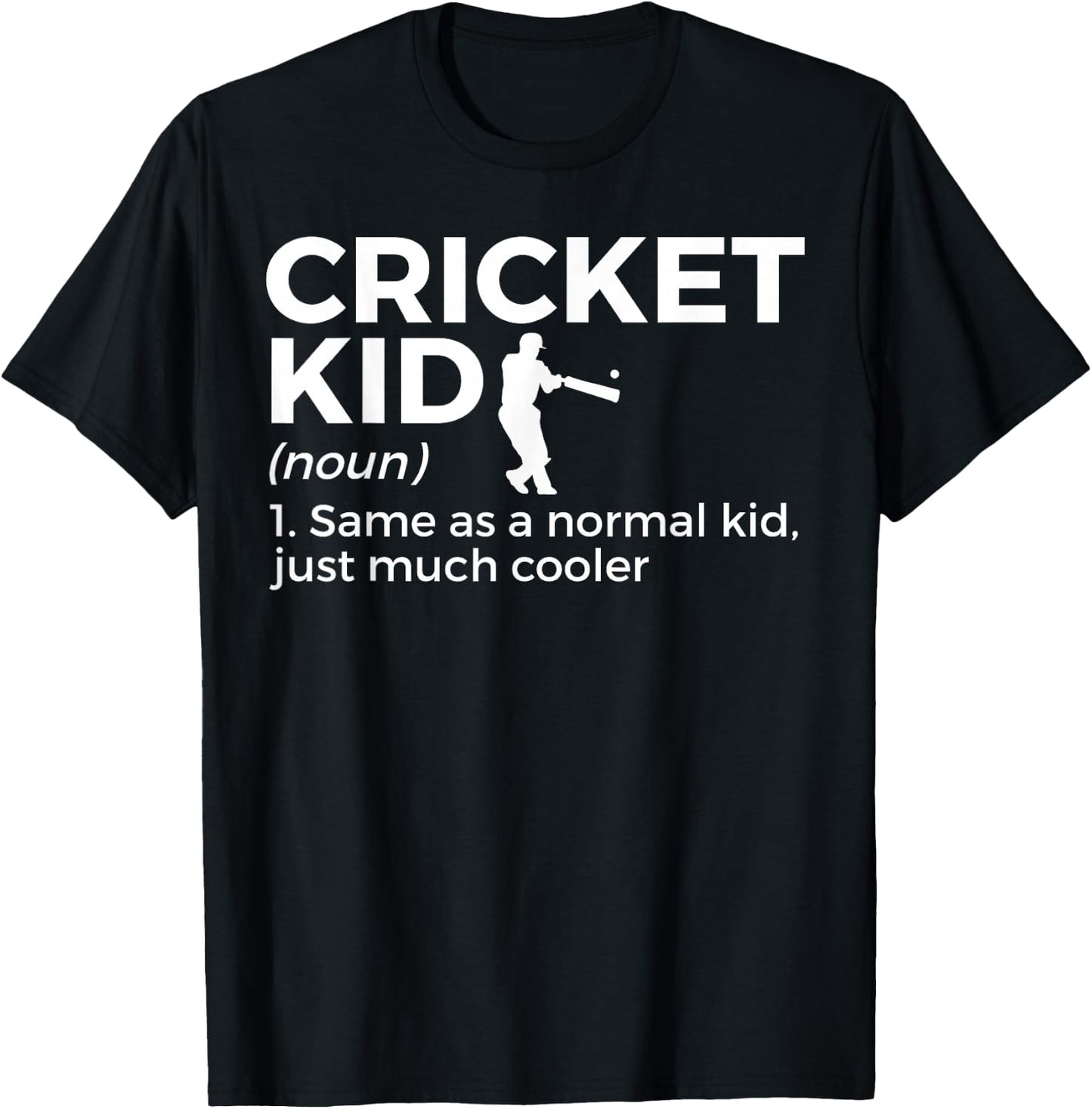Funny Cricket Kid Definition T-Shirt - T-Shirt | Black