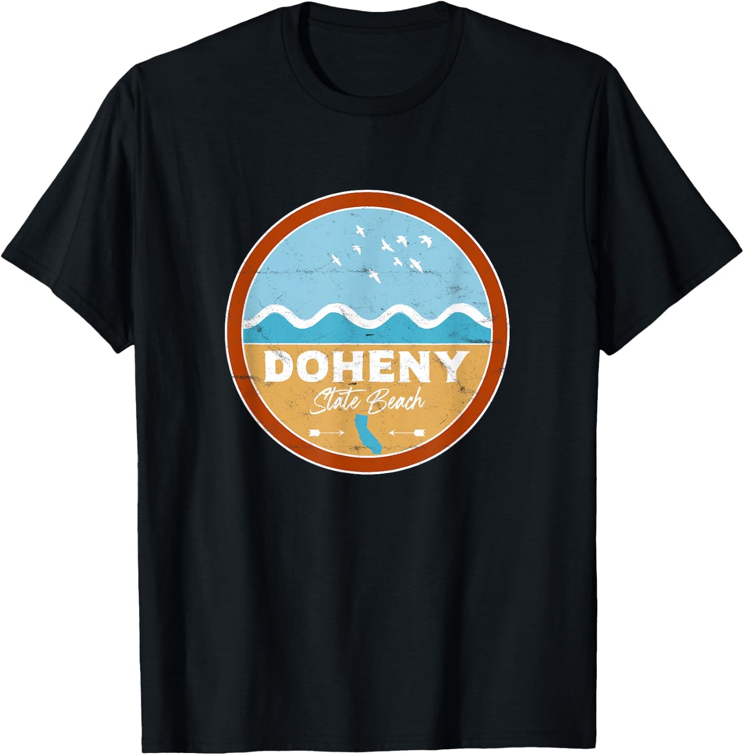 Doheny State Beach California CA Beach Lover Waves T-Shirt - T-Shirt | Black