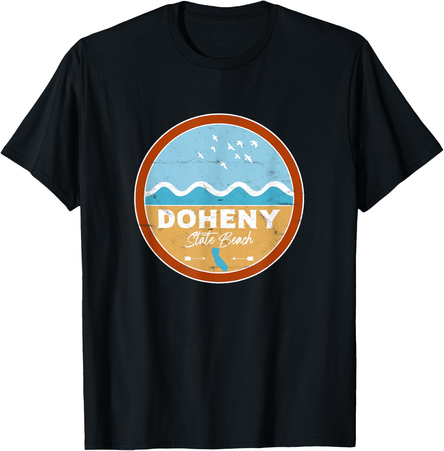 Doheny State Beach California CA Beach Lover Waves T-Shirt - T-Shirt | Black