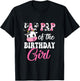 Pap Pap Of The Birthday Girl Farm Cow 1St Birthday Girl T-Shirt - T-Shirt | Black