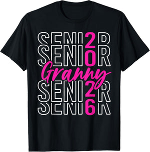 Senior 2026 Proud Granny of A Class of 2026 Graduate T-Shirt - T-Shirt | Black