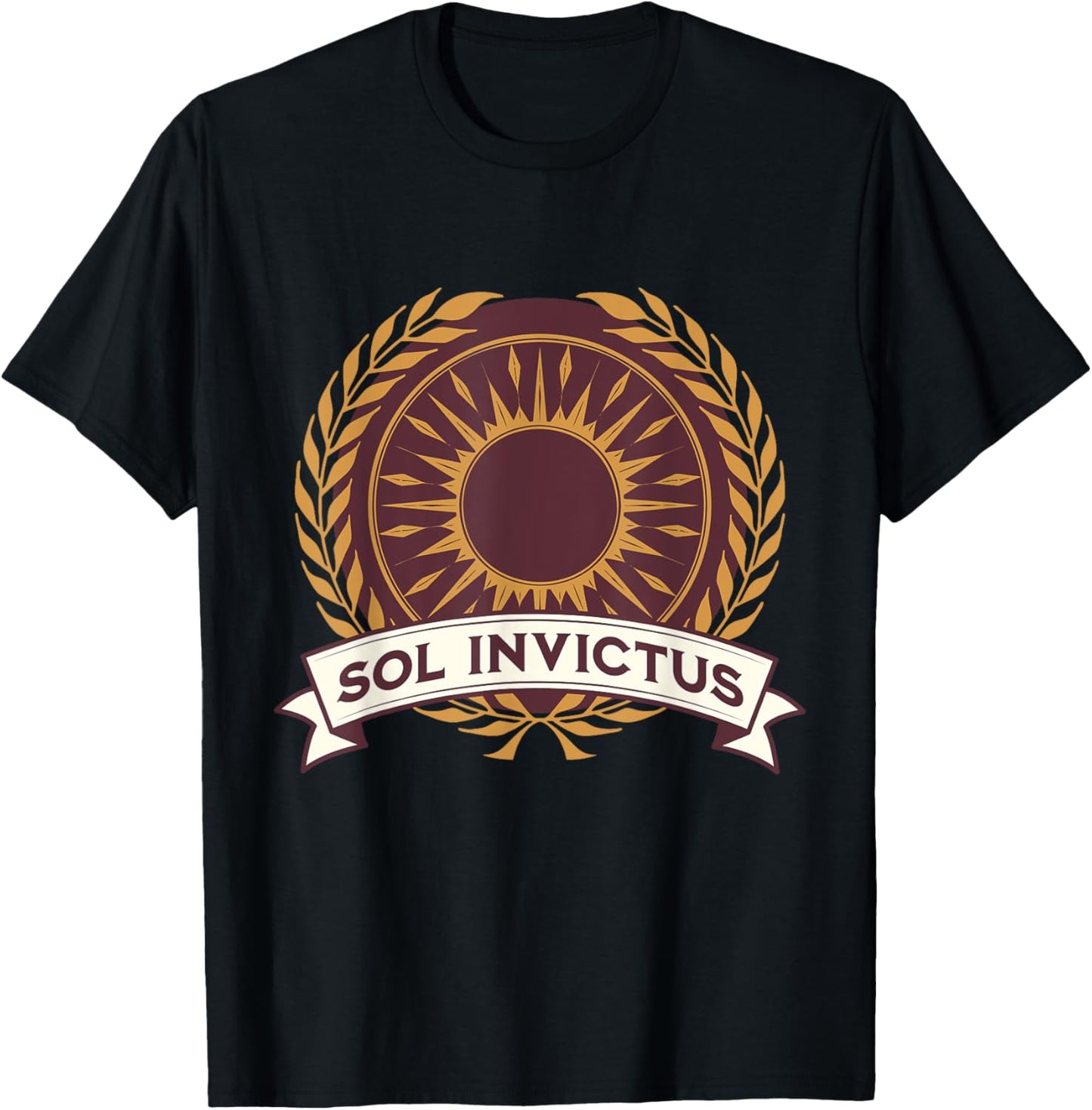 Agema Apparel Sol Invictus Roman God of the Sun Roman Mythology , Small, Black T-Shirt - T-Shirt | Black