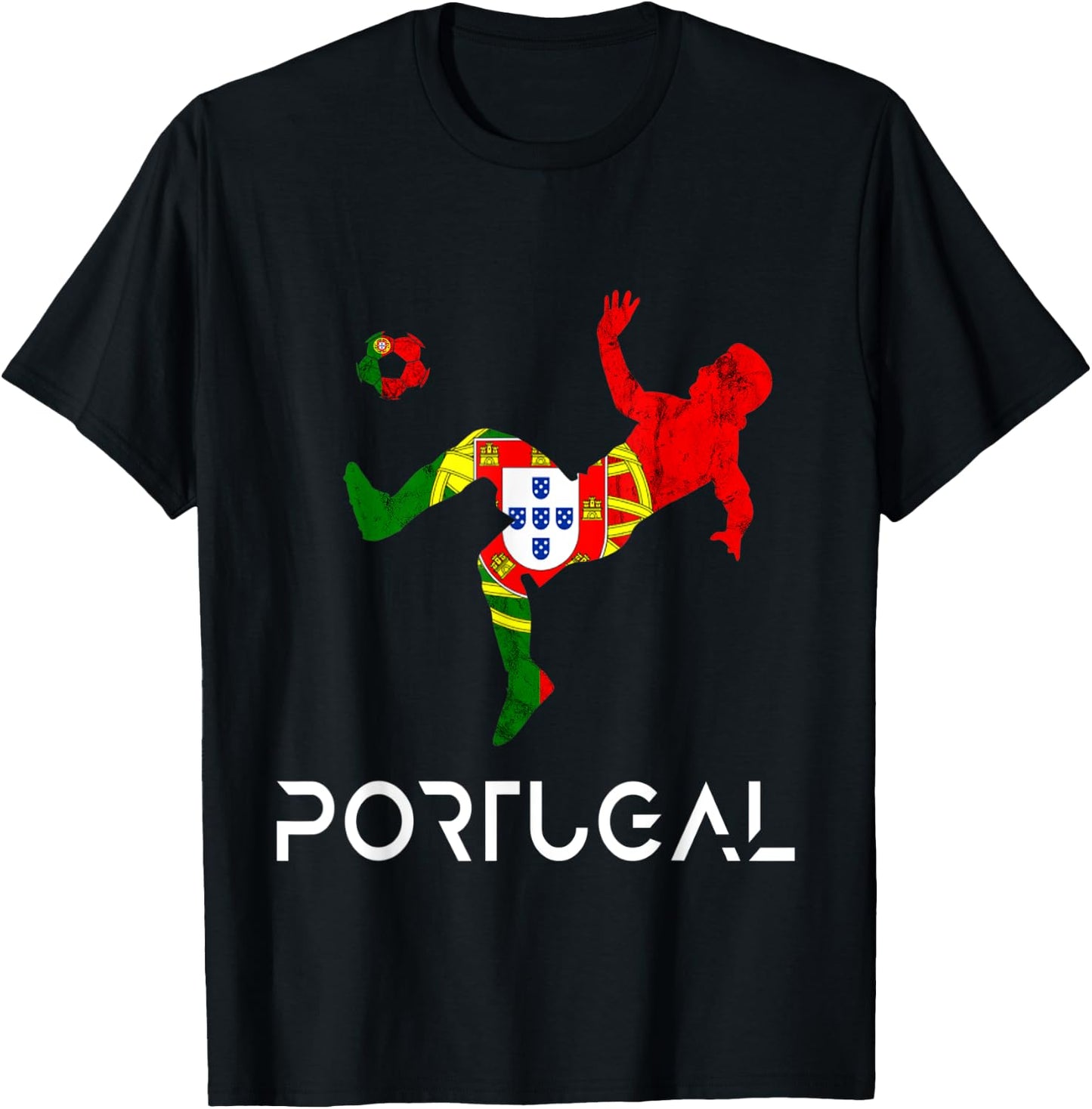 Portugal Soccer Futebol Portuguese Pride Portuguese Flag T-Shirt - T-Shirt | Black