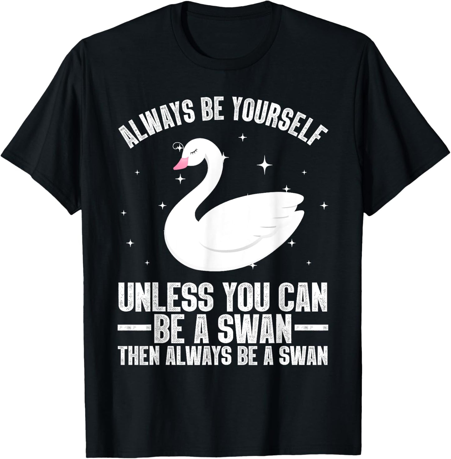 Cool Swan Design Women Waterfowl Bird Swan Lovers T-Shirt - T-Shirt | Black