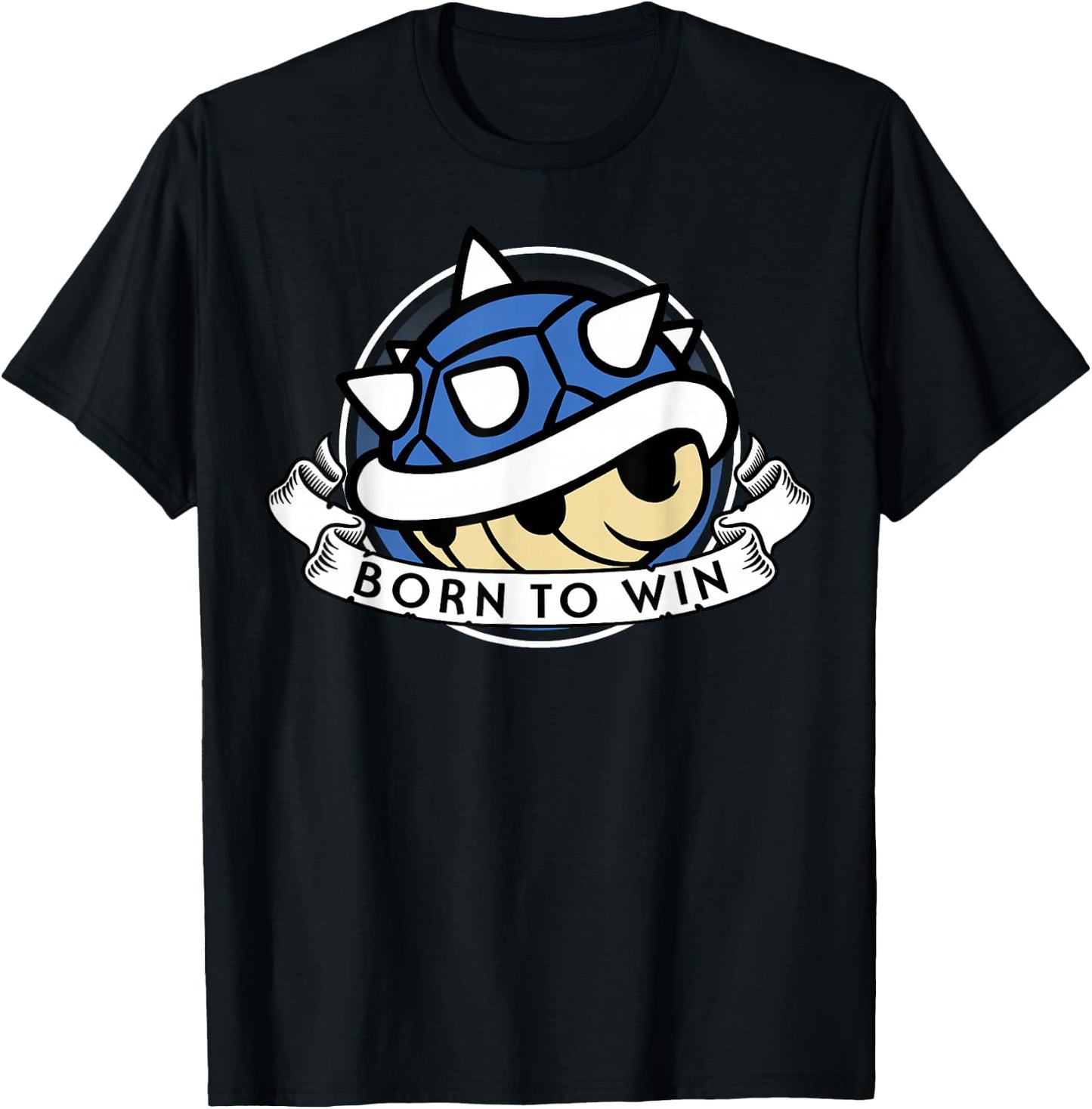 Mario Kart Blue Shell Born to Win T-Shirt - T-Shirt | Black