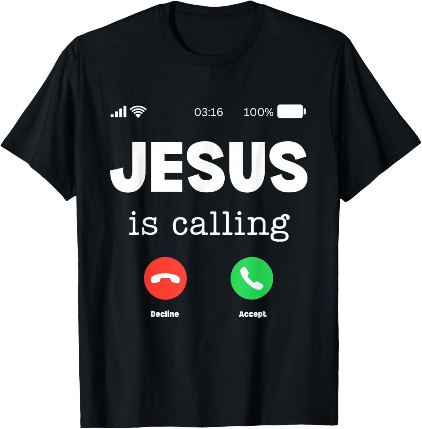 Classic Jesus Is Calling T-Shirt - T-Shirt | Black