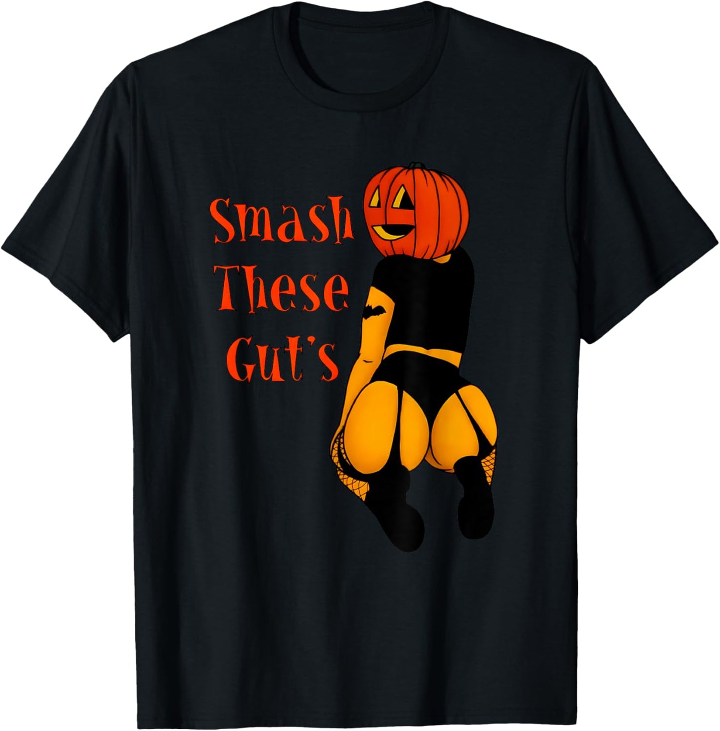 Smash these gut's funny pumpkin halloween joke T-Shirt - T-Shirt | Black